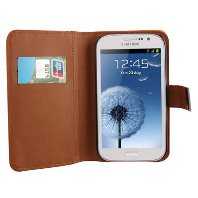 Litchi Texture Leather Case with Holder & Credit Card Slots for Galaxy Grand Duos / i9082