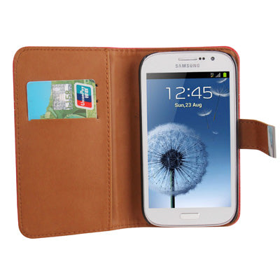 Litchi Texture Leather Case with Holder & Credit Card Slots for Galaxy Grand Duos / i9082