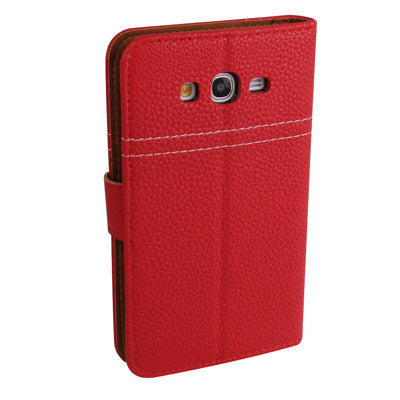 Litchi Texture Leather Case with Holder & Credit Card Slots for Galaxy Grand Duos / i9082