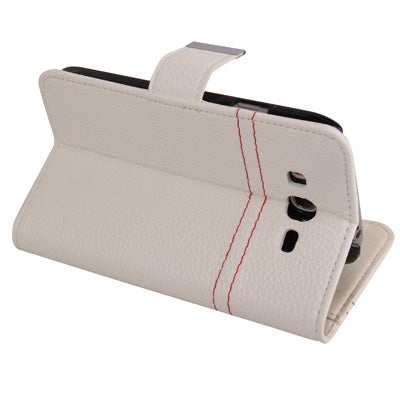 Litchi Texture Leather Case with Holder & Credit Card Slots for Galaxy Grand Duos / i9082