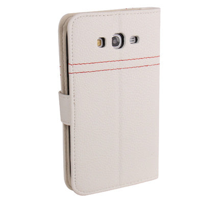 Litchi Texture Leather Case with Holder & Credit Card Slots for Galaxy Grand Duos / i9082