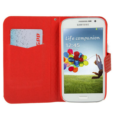Luxury Diamond Encrusted Snakeskin Texture Leather Case with Credit Card Slots & Holder for Galaxy Grand Duos / i9082