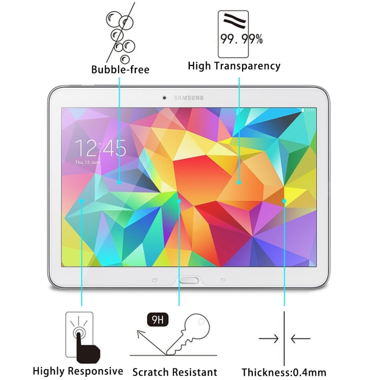 75 PCS 0.4mm 9H+ Surface Hardness 2.5D Explosion-proof Tempered Glass Film for Galaxy Tab 4 10.1 / T530 / T531 / T535