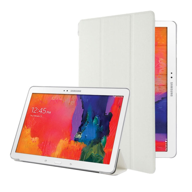 For Galaxy Tab Pro 10.1 / SM-T520 Frosted Texture Flip Leather + Transparent Trosted Plastic Case with Holder