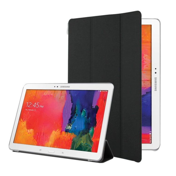 For Galaxy Tab Pro 10.1 / SM-T520 Frosted Texture Flip Leather + Transparent Trosted Plastic Case with Holder