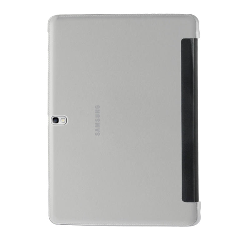 For Galaxy Tab Pro 10.1 / SM-T520 Frosted Texture Flip Leather + Transparent Trosted Plastic Case with Holder