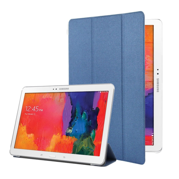 For Galaxy Tab Pro 10.1 / SM-T520 Frosted Texture Flip Leather + Transparent Trosted Plastic Case with Holder
