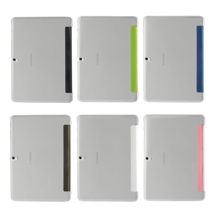 For Galaxy Tab Pro 10.1 / SM-T520 Frosted Texture Flip Leather + Transparent Trosted Plastic Case with Holder