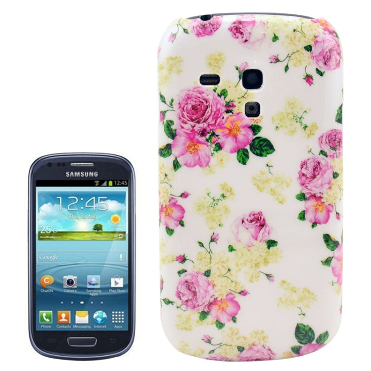 Flowers Pattern Plastic Case for Galaxy SIII mini / i8190