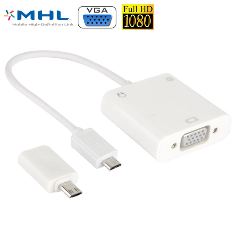 MHL to VGA and Audio Adapter for Galaxy Note / Note 2 / Note 3 / Galaxy S II / Galaxy S III / Galaxy S IV(White)