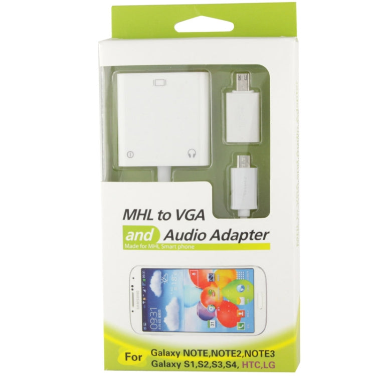 MHL to VGA and Audio Adapter for Galaxy Note / Note 2 / Note 3 / Galaxy S II / Galaxy S III / Galaxy S IV(White)