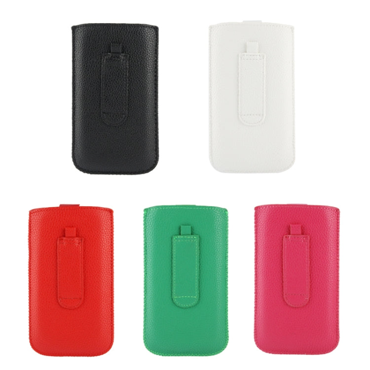 Universal Litchi Texture Leather Case Pocket Sleeve Bag with Pull Up Tab for Galaxy Grand Duos / i9082 / HTC One / ASUS PadFone2 / HTC G23 / Sony LT29i / Sony L36h / LG E960 / Sony M35h / LG P880 / LG E975 / Nokia Lumia 920
