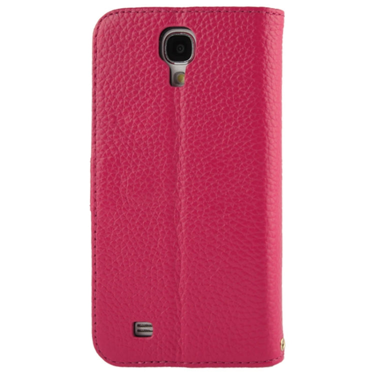 Litchi Texture Horizontal Flip Top-grain Genuine Leather Case with Credit Card Slots & Holder for Galaxy S IV / i9500