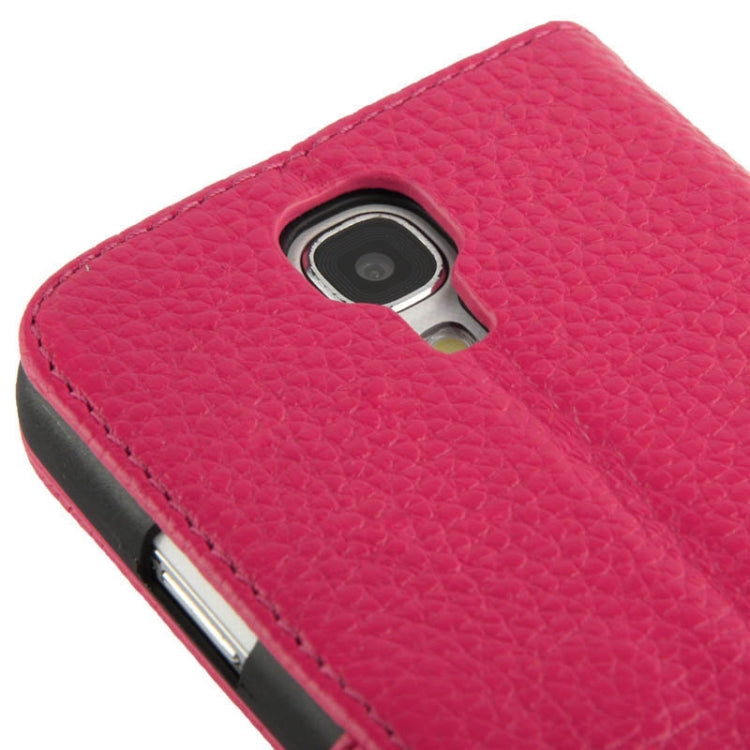 Litchi Texture Horizontal Flip Top-grain Genuine Leather Case with Credit Card Slots & Holder for Galaxy S IV / i9500