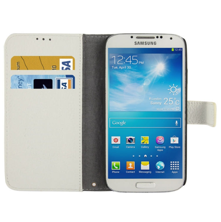 Litchi Texture Horizontal Flip Top-grain Genuine Leather Case with Credit Card Slots & Holder for Galaxy S IV / i9500