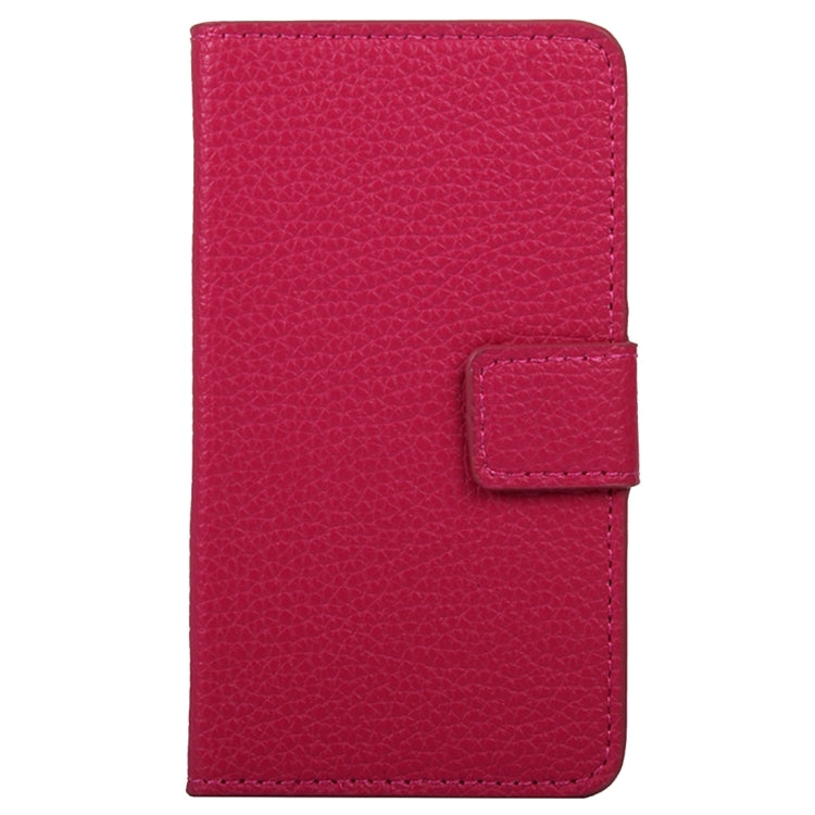 For Galaxy J1 Ace / J110 Litchi Texture Horizontal Flip Leather Case with Magnetic Snap & Card Slots & Holder & Wallet (Magenta)