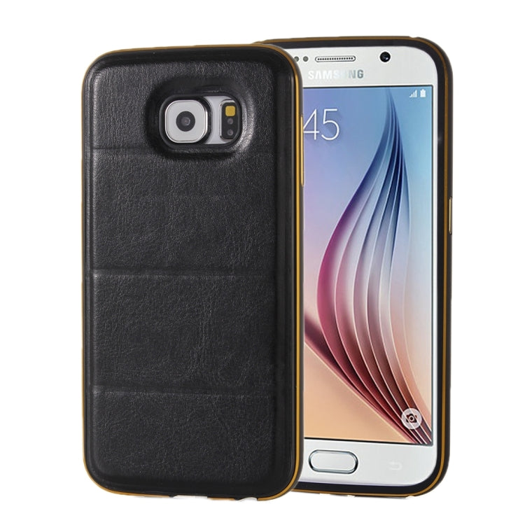 For Galaxy S6 / G920 Separable Leather Case Back Shell Cover (Black)