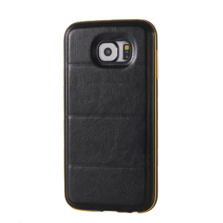 For Galaxy S6 Edge / G925 Separable Leather Case Back Shell Cover (Black)
