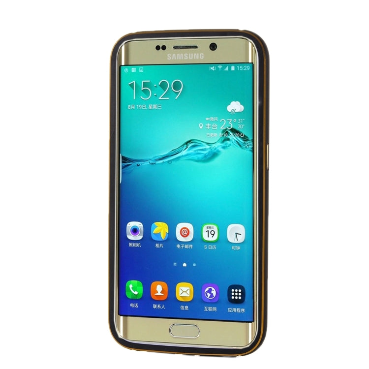 For Galaxy S6 Edge / G925 Separable Leather Case Back Shell Cover (Black)