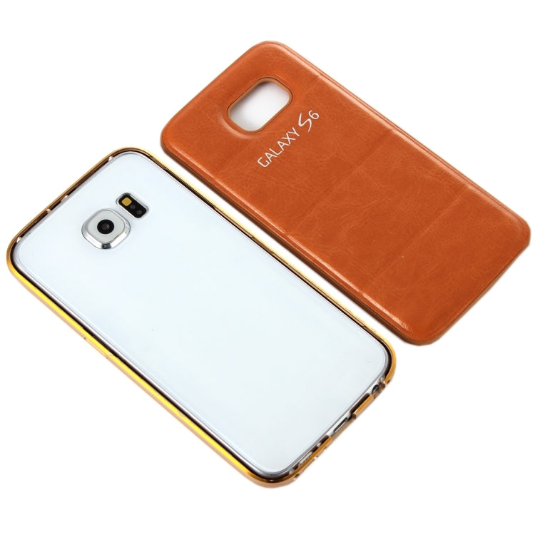 For Galaxy S6 Edge+ / G928 Separable Leather Case Back Shell Cover