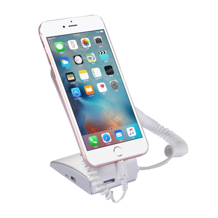 Rechargeable Mobile Phone Burglar Alarm Display Holder with Remote Control(White)