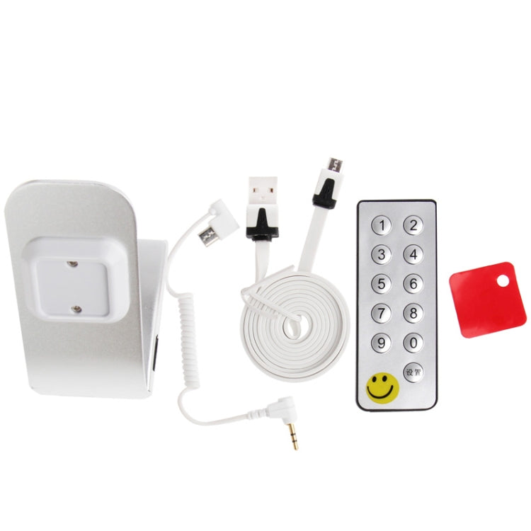 Alloy Material Universal Mobile Phone Burglar Display Holder / Anti-theft Display Stand with Remote Controller, Suitable for Samsung / iPhone 5S / 5C / Sony / HTC and MP4 etc.