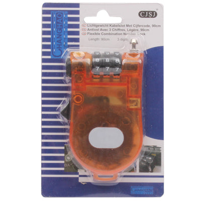 3-Digit Safe Combination Padlock Lock Resettable Code with 1.2m Length Long Silver Cable (Random Color Delivery)