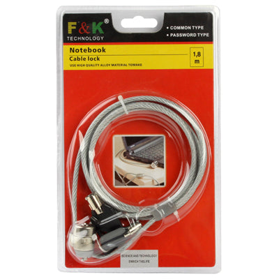 Wire Rope Security Cable with Key Lock for Laptops (1.8M-Length)