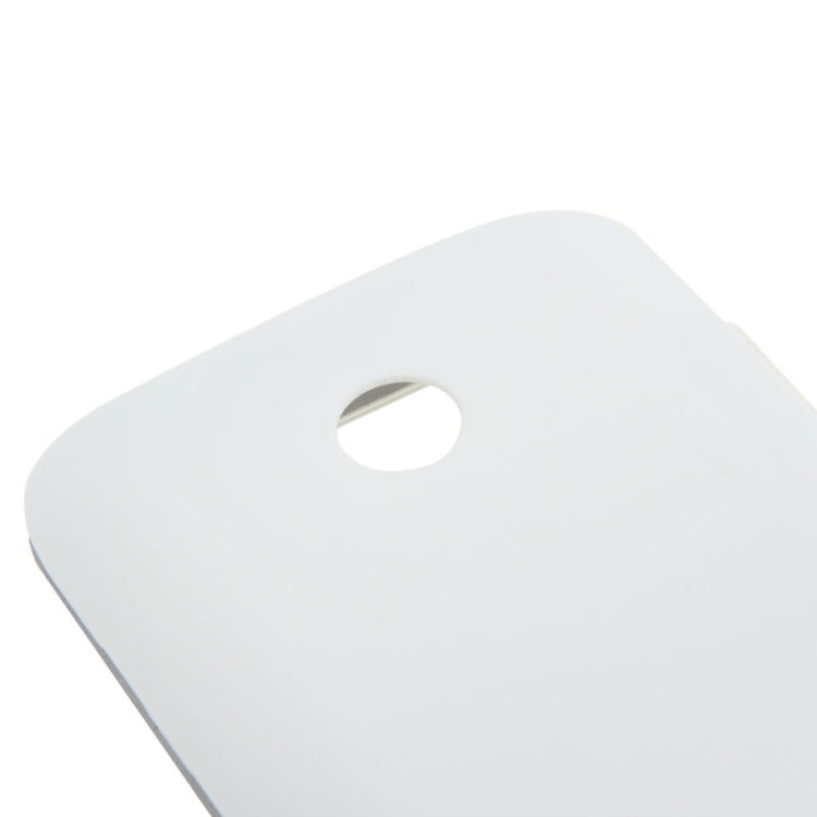 Horizontal Flip Leather Case + Plastic  Back Cover with Call Display ID for Moto E(White)