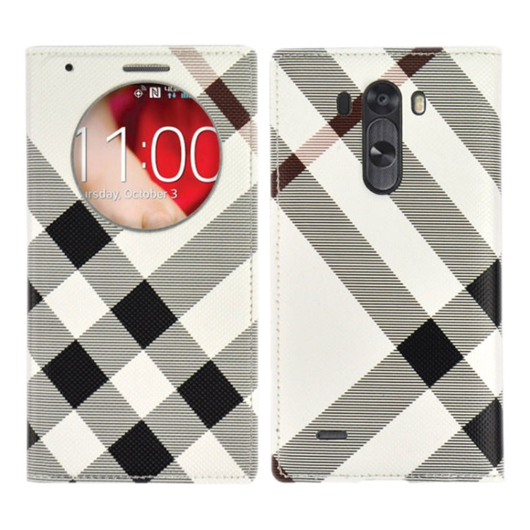 Twill Texture Horizontal Flip Leather Case + Plastic Back Cover with Call Display ID for LG G3 / D855