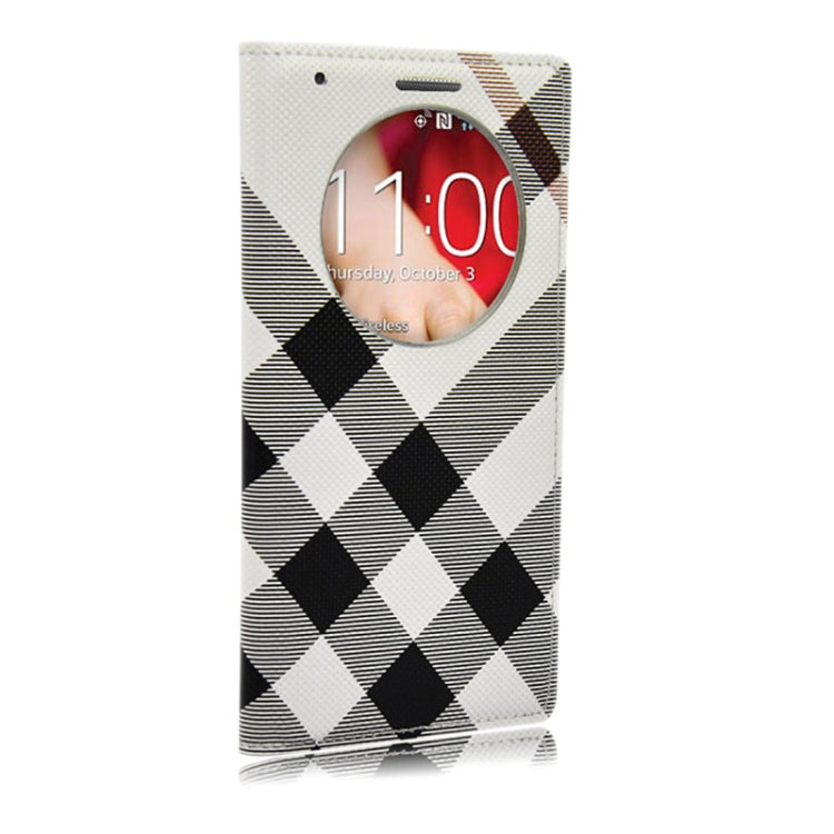 Twill Texture Horizontal Flip Leather Case + Plastic Back Cover with Call Display ID for LG G3 / D855