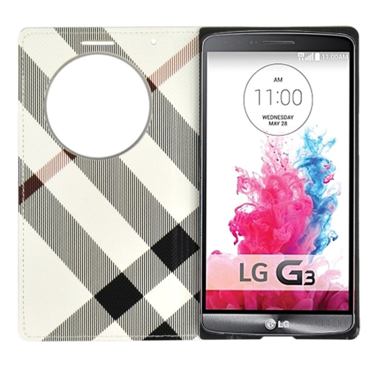Twill Texture Horizontal Flip Leather Case + Plastic Back Cover with Call Display ID for LG G3 / D855
