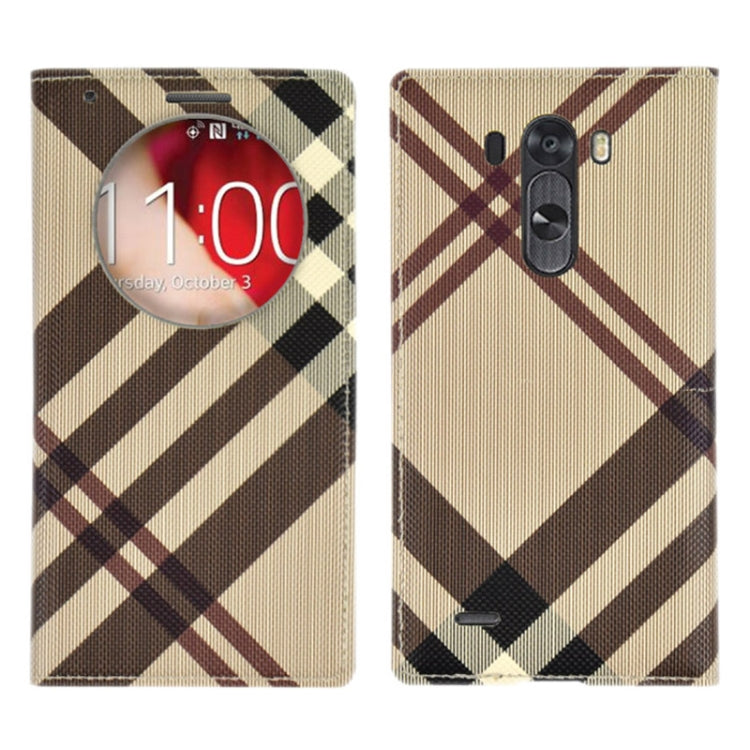Twill Texture Horizontal Flip Leather Case + Plastic Back Cover with Call Display ID for LG G3 / D855