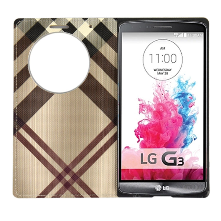 Twill Texture Horizontal Flip Leather Case + Plastic Back Cover with Call Display ID for LG G3 / D855