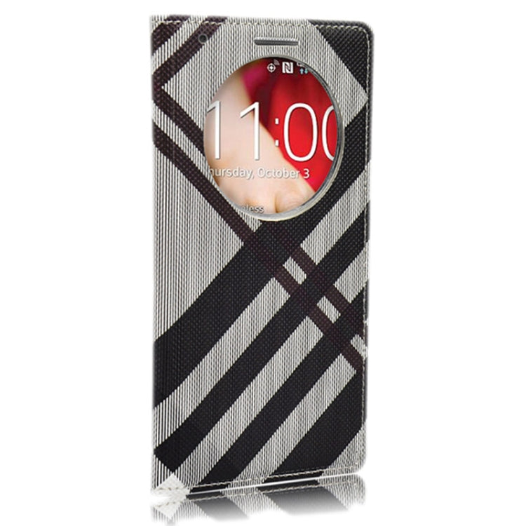 Twill Texture Horizontal Flip Leather Case + Plastic Back Cover with Call Display ID for LG G3 / D855