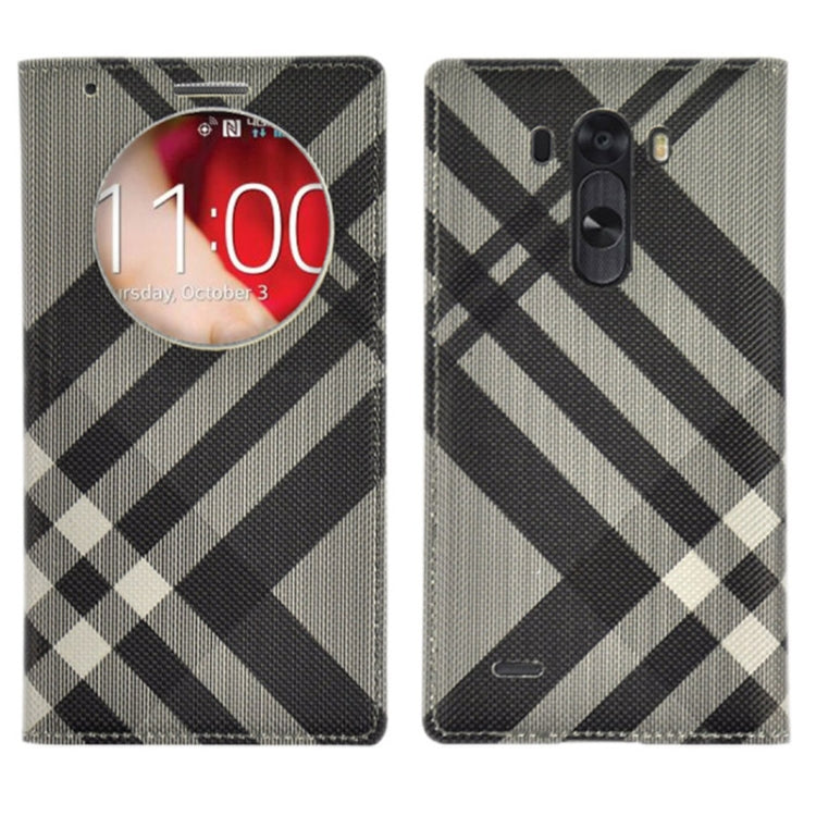 Twill Texture Horizontal Flip Leather Case + Plastic Back Cover with Call Display ID for LG G3 / D855