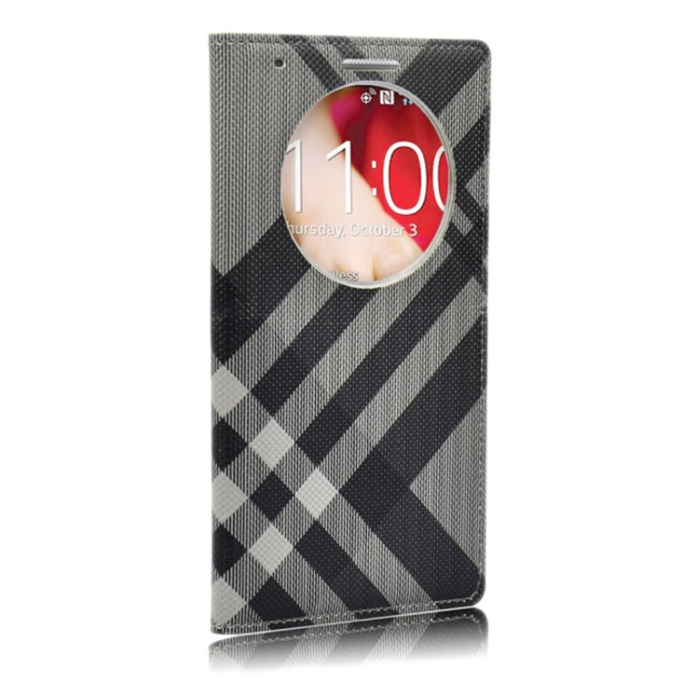 Twill Texture Horizontal Flip Leather Case + Plastic Back Cover with Call Display ID for LG G3 / D855