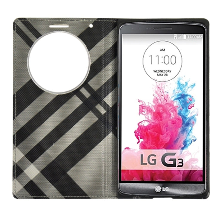 Twill Texture Horizontal Flip Leather Case + Plastic Back Cover with Call Display ID for LG G3 / D855