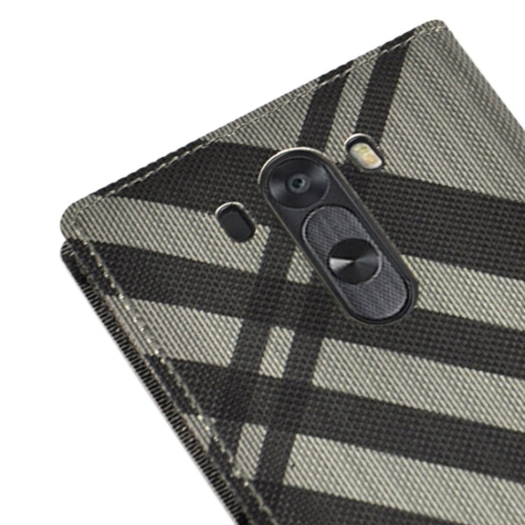 Twill Texture Horizontal Flip Leather Case + Plastic Back Cover with Call Display ID for LG G3 / D855