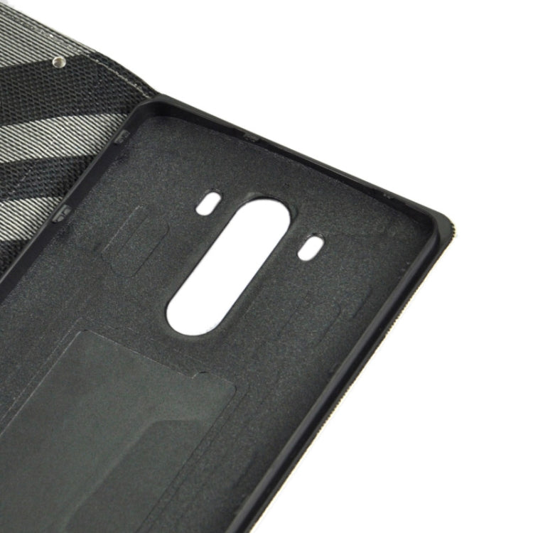 Twill Texture Horizontal Flip Leather Case + Plastic Back Cover with Call Display ID for LG G3 / D855