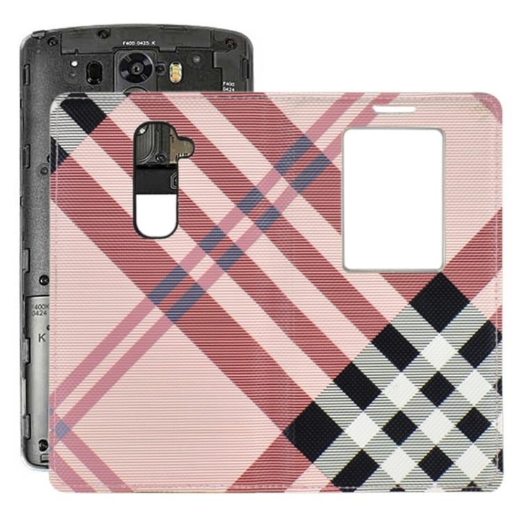 Twill Texture Slim Flip Leather Case and Plastic Back Cover with Call Display ID for LG G2 / D802