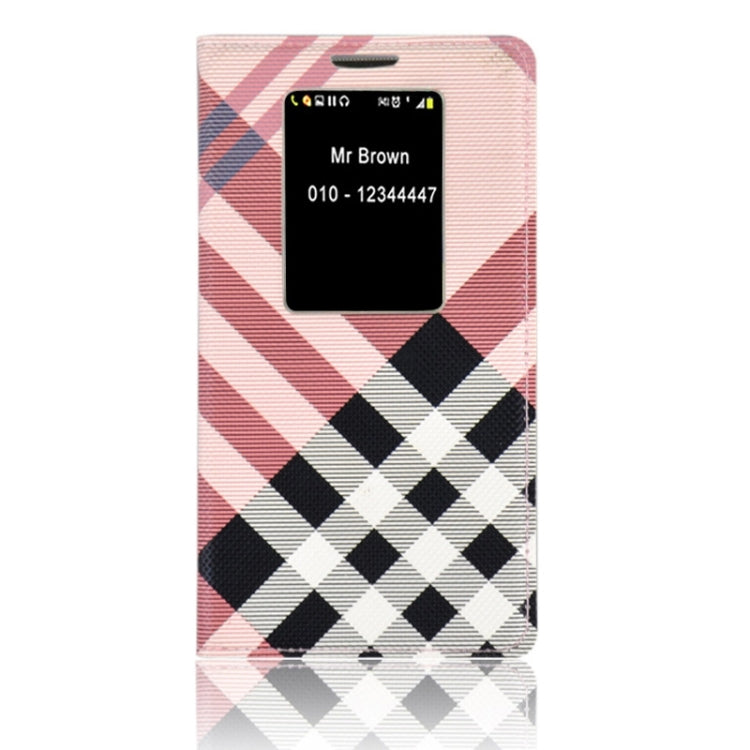 Twill Texture Slim Flip Leather Case and Plastic Back Cover with Call Display ID for LG G2 / D802