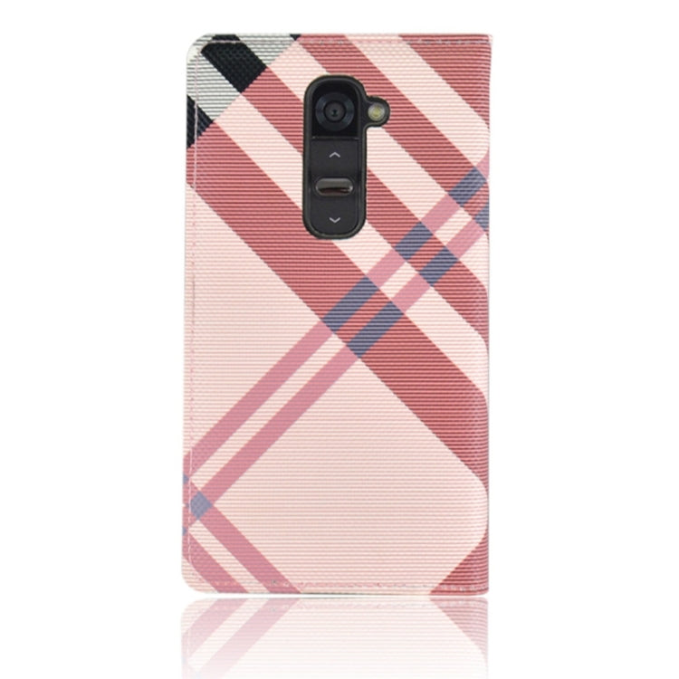 Twill Texture Slim Flip Leather Case and Plastic Back Cover with Call Display ID for LG G2 / D802