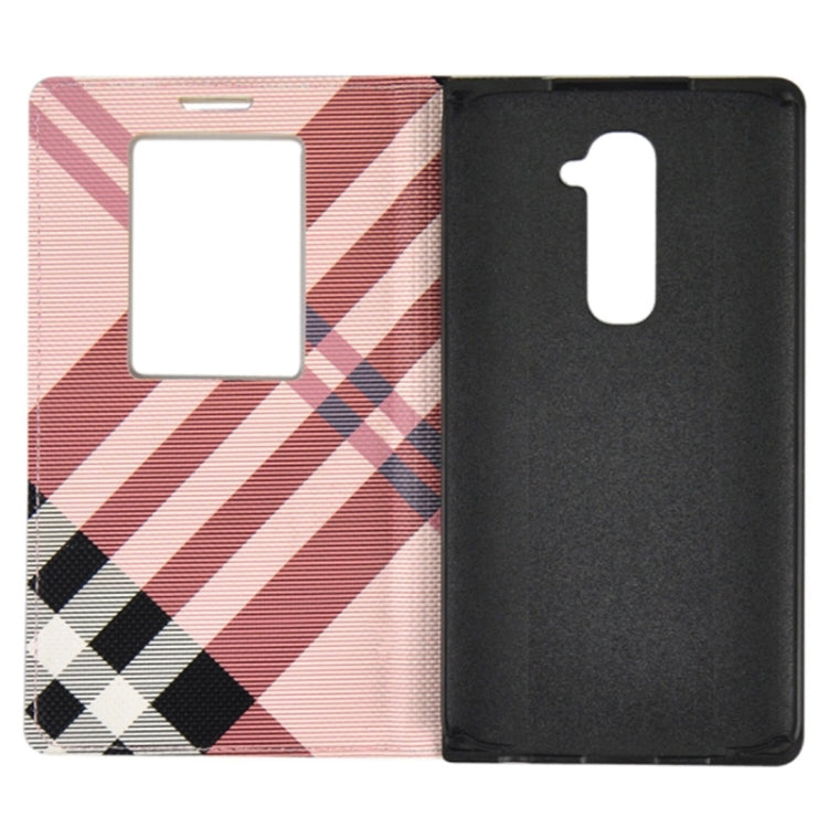 Twill Texture Slim Flip Leather Case and Plastic Back Cover with Call Display ID for LG G2 / D802