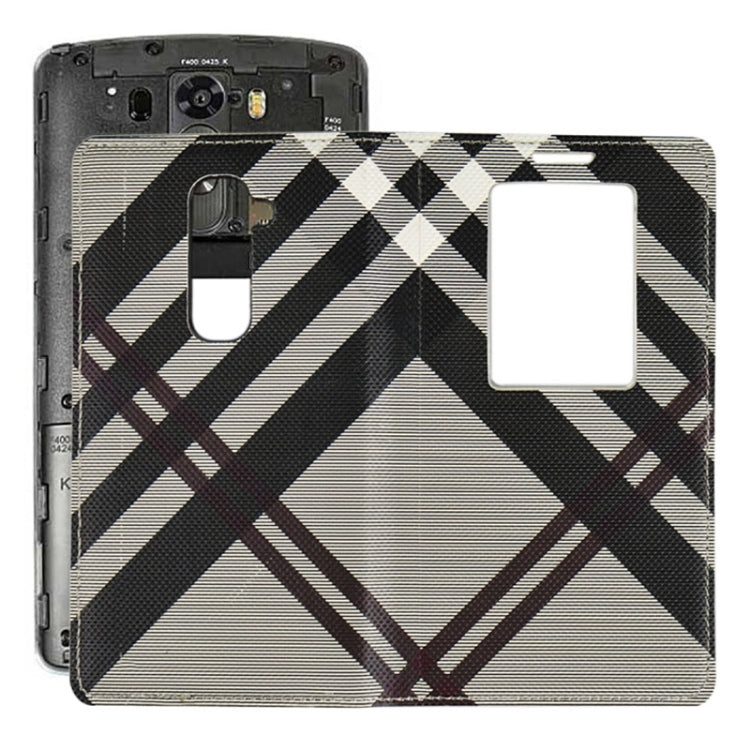 Twill Texture Slim Flip Leather Case and Plastic Back Cover with Call Display ID for LG G2 / D802
