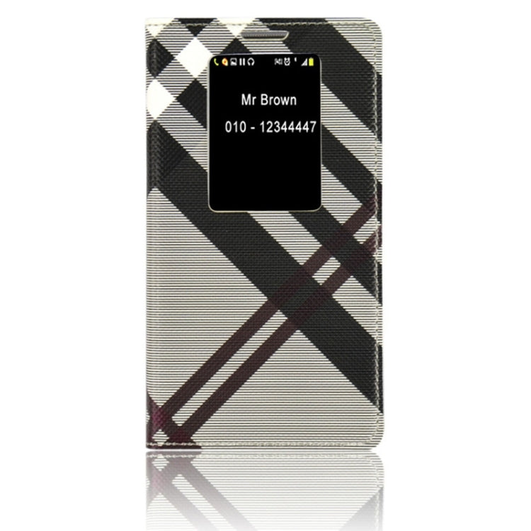 Twill Texture Slim Flip Leather Case and Plastic Back Cover with Call Display ID for LG G2 / D802