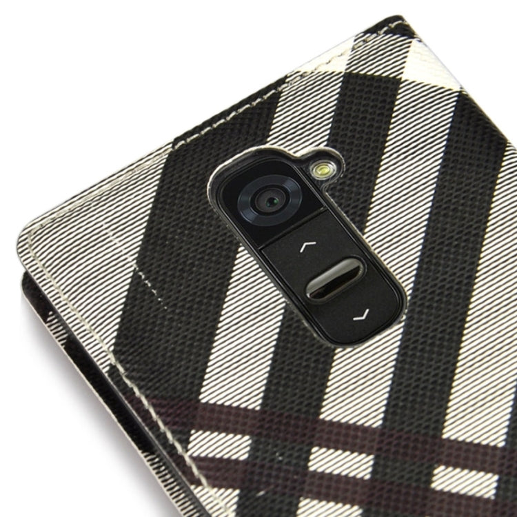 Twill Texture Slim Flip Leather Case and Plastic Back Cover with Call Display ID for LG G2 / D802