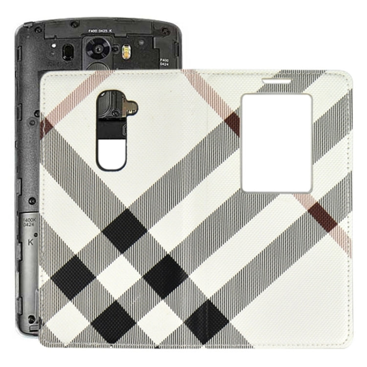 Twill Texture Slim Flip Leather Case and Plastic Back Cover with Call Display ID for LG G2 / D802