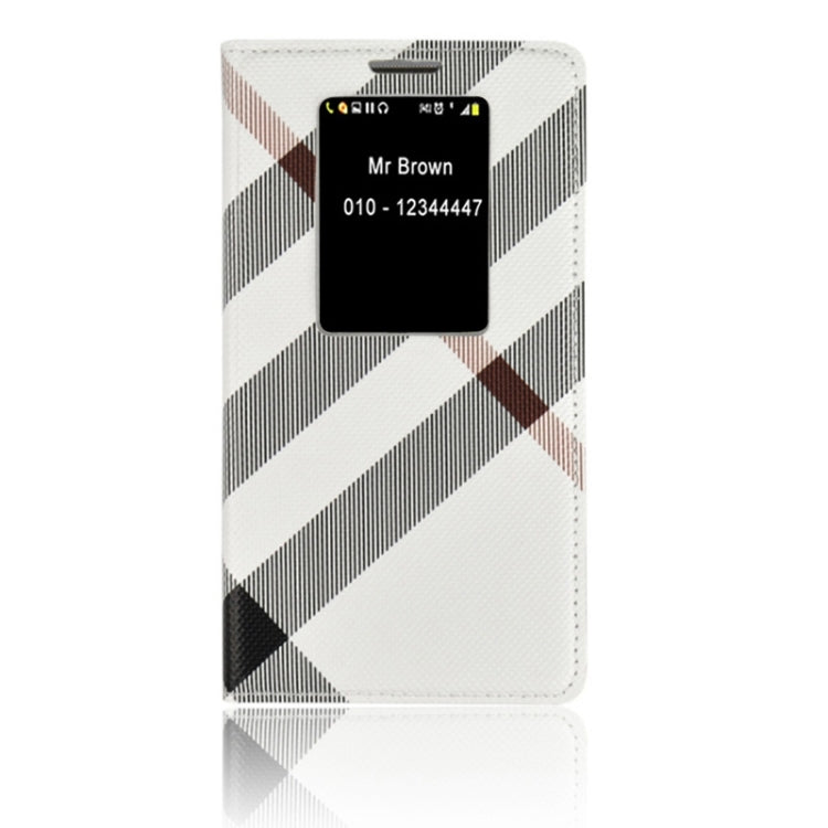 Twill Texture Slim Flip Leather Case and Plastic Back Cover with Call Display ID for LG G2 / D802