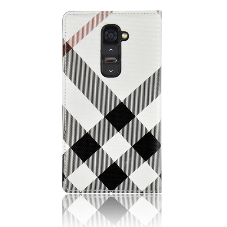 Twill Texture Slim Flip Leather Case and Plastic Back Cover with Call Display ID for LG G2 / D802